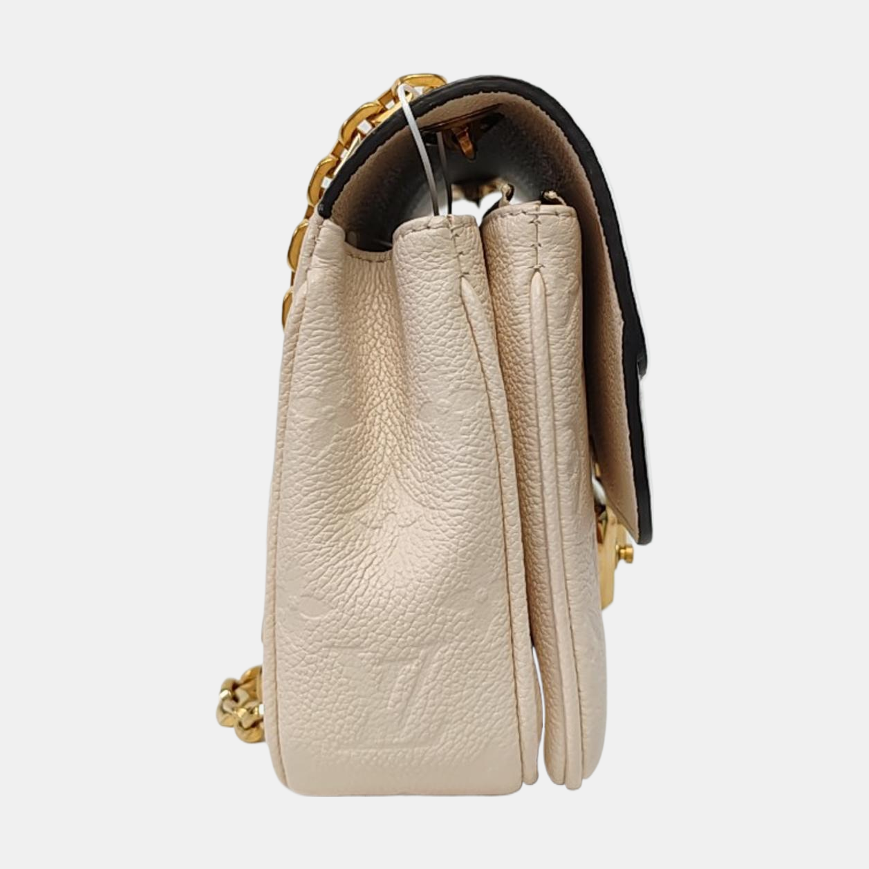 LOUIS VUITTON MARCEAU White Calfskin Monogram Embossed Single Shoulder Bag Crossbody Bag Gold Hardware-(SKU)-962428775