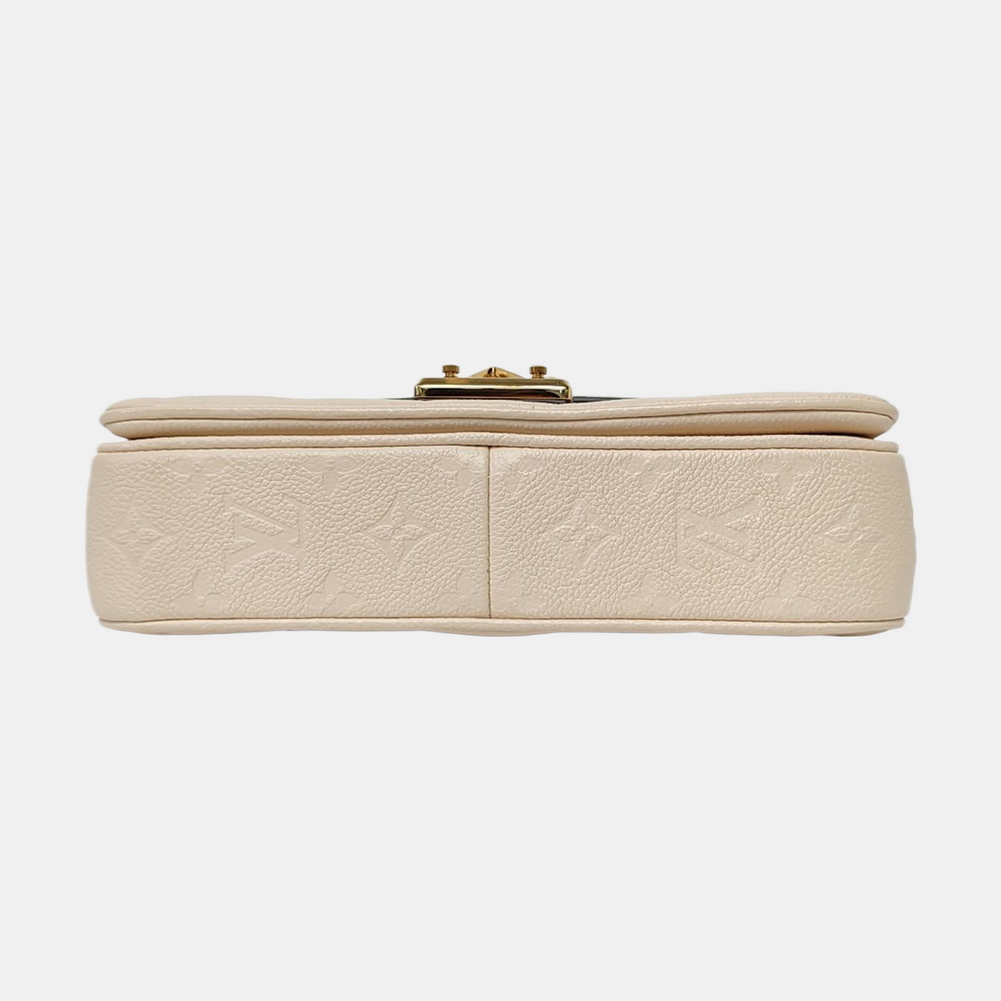 LOUIS VUITTON MARCEAU White Calfskin Monogram Embossed Single Shoulder Bag Crossbody Bag Gold Hardware-(SKU)-962428775