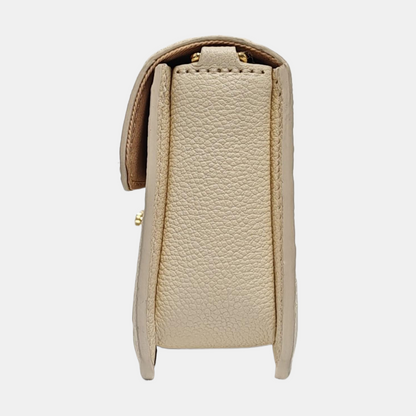 LOUIS VUITTON MÉTIS Beige Calfskin Monogram Embossed Shoulder Bag with Gold Hardware and Detachable Strap, Complete Accessories-(SKU)-962622859