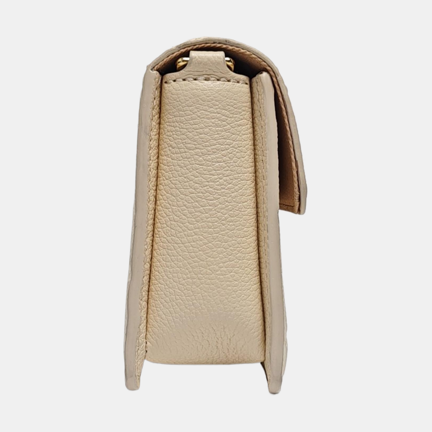 LOUIS VUITTON MÉTIS Beige Calfskin Monogram Embossed Shoulder Bag with Gold Hardware and Detachable Strap, Complete Accessories-(SKU)-962622859