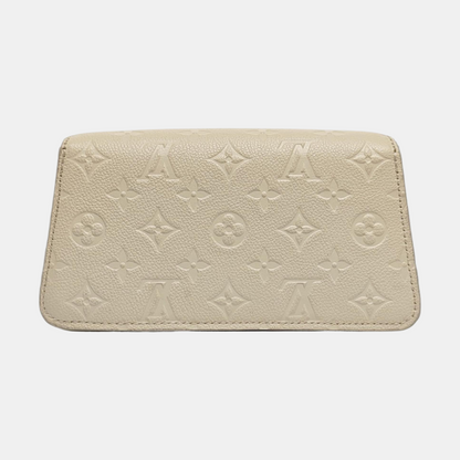 LOUIS VUITTON MÉTIS Beige Calfskin Monogram Embossed Shoulder Bag with Gold Hardware and Detachable Strap, Complete Accessories-(SKU)-962622859
