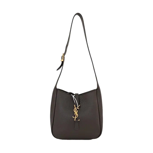 YSL LE 5 À 7 Taupe Leather Single Shoulder Bag Tote with Gold Hardware-(SKU)-954325802