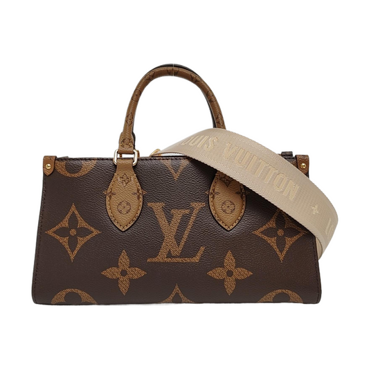 LOUIS VUITTON ONTHEGO EAST WEST Brown Coated Canvas Monogram Pattern Crossbody Bag Single Shoulder Bag Tote Bag Golden Hardware Removable Strap-(SKU)-956871648