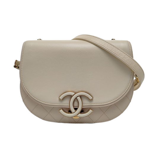 CHANEL COCO CURVE Small Beige Calfskin Quilted Shoulder Bag Tote Bag with Detachable Strap-(SKU)-963064920