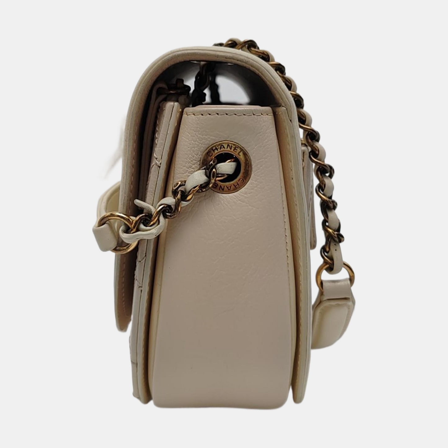 CHANEL COCO CURVE Small Beige Calfskin Quilted Shoulder Bag Tote Bag with Detachable Strap-(SKU)-963064920