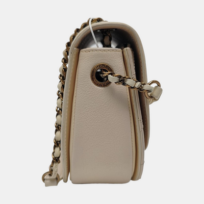 CHANEL COCO CURVE Small Beige Calfskin Quilted Shoulder Bag Tote Bag with Detachable Strap-(SKU)-963064920