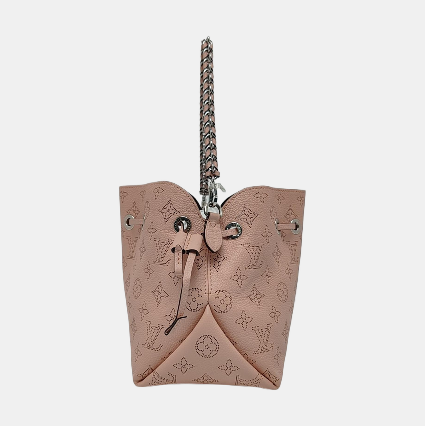 LOUIS VUITTON BELLA Pink Calfskin Monogram Woven Shoulder Bag Tote Crossbody Bag with Detachable Strap and Two Pouches-(SKU)-963123762