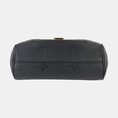 LOUIS VUITTON FAVORITE Black Leather Embossed Shoulder Bag Crossbody Bag 2 Detachable Straps Gold Hardware-(SKU)-963594020