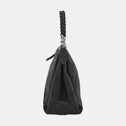LOUIS VUITTON BABYLONE BB Black Calfskin Monogram Braided Shoulder Bag Tote Bag Silver Hardware Removable Strap-(SKU)-963487874