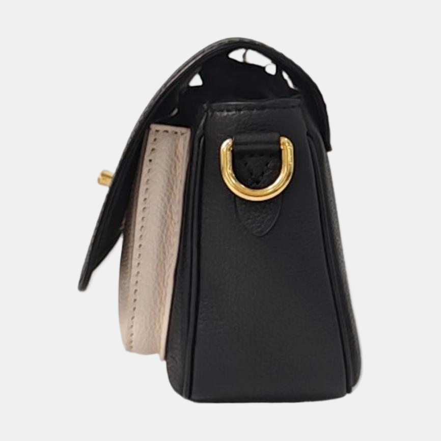 LOUIS VUITTON LOCKME TENDER Black Leather Shoulder Bag with Shoulder Strap, Gold Hardware, Removable Shoulder Strap-(SKU)-963366235