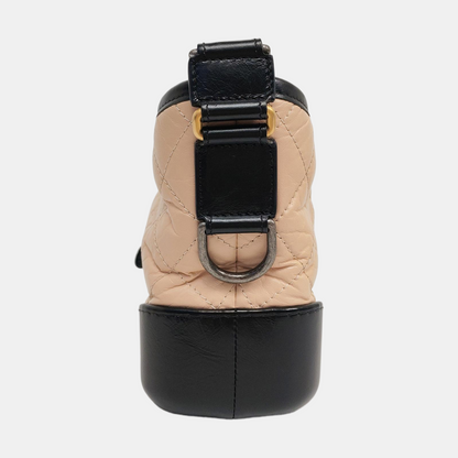 CHANEL GABRIELLE Small Beige Calfskin Quilted Crossbody Shoulder Bag Detachable Strap-(SKU)-962443270