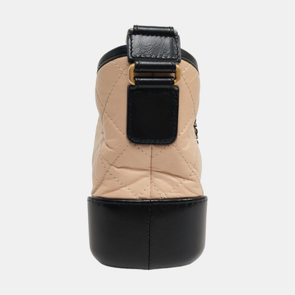CHANEL GABRIELLE Small Beige Calfskin Quilted Crossbody Shoulder Bag Detachable Strap-(SKU)-962443270