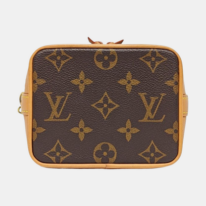LOUIS VUITTON NOÉ Nano Brown Coated Canvas Monogram Vernis Bucket Bag Shoulder Bag Crossbody Handbag with 2 Detachable Straps-(SKU)-963381502
