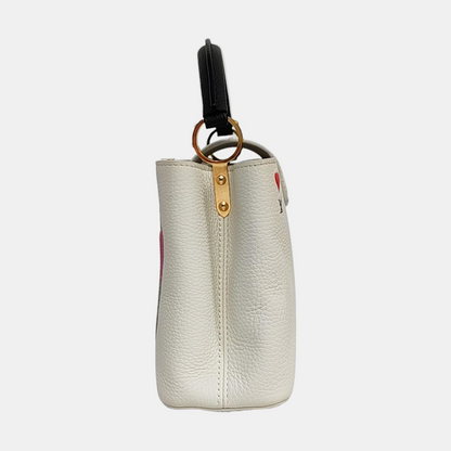 LOUIS VUITTON CAPUCINES BB White Calfskin Shoulder Bag, Handbag, Crossbody Bag with Detachable Strap-(SKU)-963553320