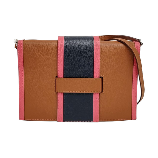 HERMÈS H Passant Gold Brown Evercolor Calfskin Quilted Crossbody Bag with Silver Hardware, Y, Detachable Strap-(SKU)-963487827