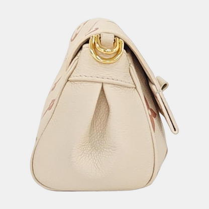 LOUIS VUITTON FAVORITE Beige Calfskin Monogram Embossed Single Shoulder Bag Crossbody with Gold Hardware Removable Shoulder Strap-(SKU)-963703492