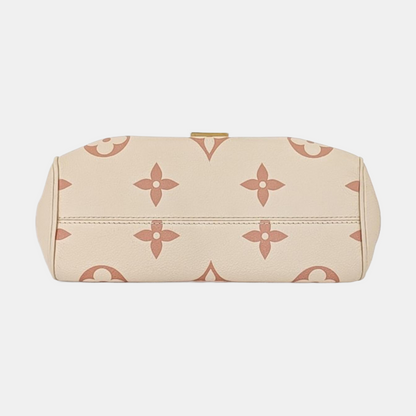 LOUIS VUITTON FAVORITE Beige Calfskin Monogram Embossed Single Shoulder Bag Crossbody with Gold Hardware Removable Shoulder Strap-(SKU)-963703492