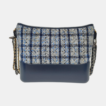 CHANEL GABRIELLE Medium Multicolor Wool Quilted Pattern Gabby Bag Crossbody Shoulder Bag Sling Bag Gold Silver Ruthenium Hardware 26 Clasp Removable Strap-(SKU)-963901852