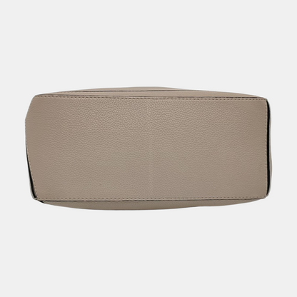 LOEWE Puzzle Small Khaki Calfskin Embossed Geometric Bag, Crossbody, Shoulder Bag, and Tote with Silver Hardware Removable Strap-(SKU)-963859842