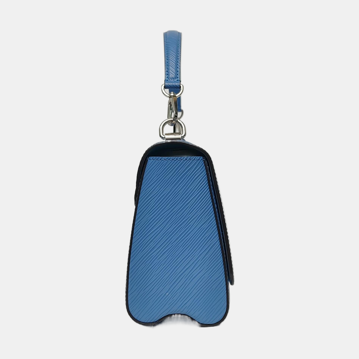 LOUIS VUITTON TWIST Medium Size Blue EPI Leather Water Ripple Shoulder Bag Tote Bag Crossbody Bag Silver Hardware 2 Removable Straps-(SKU)-964122868