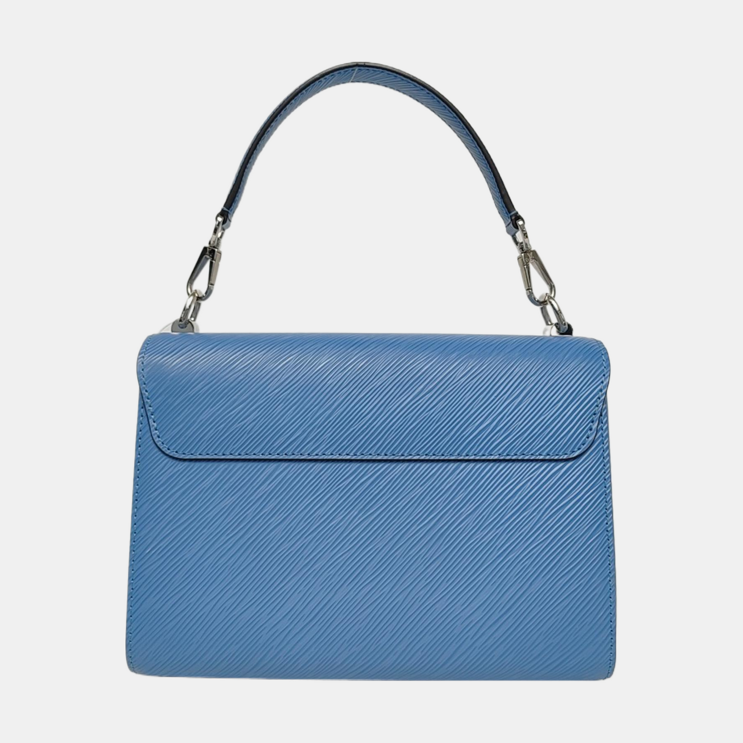 LOUIS VUITTON TWIST Medium Size Blue EPI Leather Water Ripple Shoulder Bag Tote Bag Crossbody Bag Silver Hardware 2 Removable Straps-(SKU)-964122868