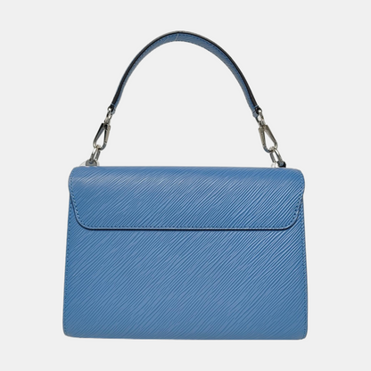 LOUIS VUITTON TWIST Medium Size Blue EPI Leather Water Ripple Shoulder Bag Tote Bag Crossbody Bag Silver Hardware 2 Removable Straps-(SKU)-964122868