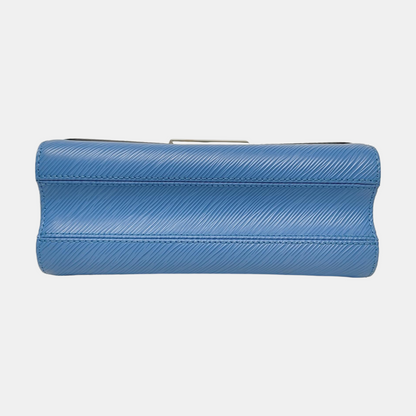 LOUIS VUITTON TWIST Medium Size Blue EPI Leather Water Ripple Shoulder Bag Tote Bag Crossbody Bag Silver Hardware 2 Removable Straps-(SKU)-964122868