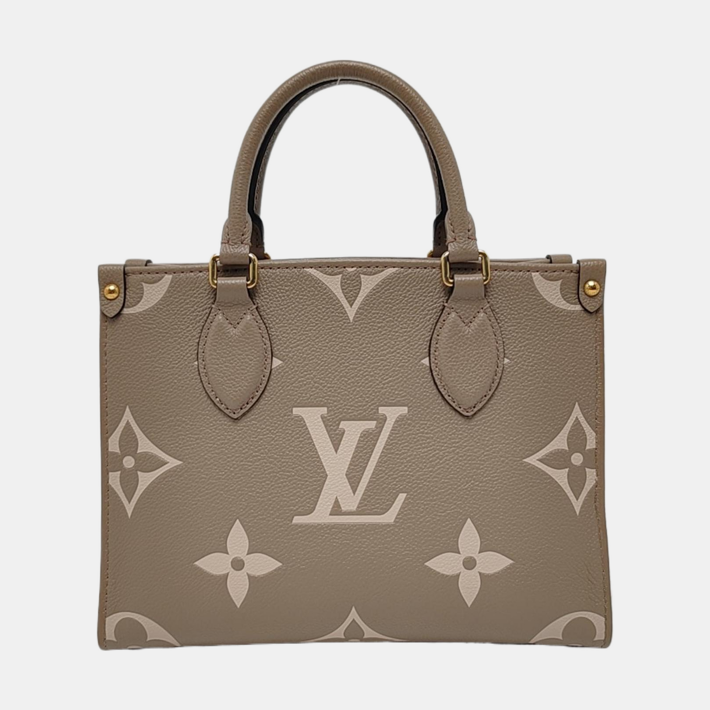 LOUIS VUITTON ONTHEGO Small Grey Calfskin Monogram Jungle Bag Shoulder Bag Tote Bag Crossbody Strap Gold Hardware Removable Strap-(SKU)-963972378