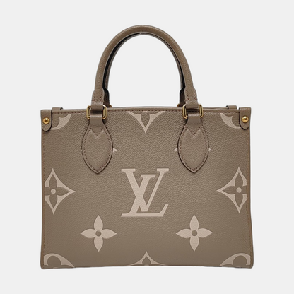 LOUIS VUITTON ONTHEGO Small Grey Calfskin Monogram Jungle Bag Shoulder Bag Tote Bag Crossbody Strap Gold Hardware Removable Strap-(SKU)-963972378