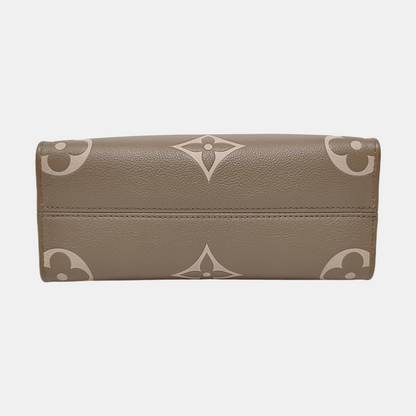 LOUIS VUITTON ONTHEGO Small Grey Calfskin Monogram Jungle Bag Shoulder Bag Tote Bag Crossbody Strap Gold Hardware Removable Strap-(SKU)-963972378