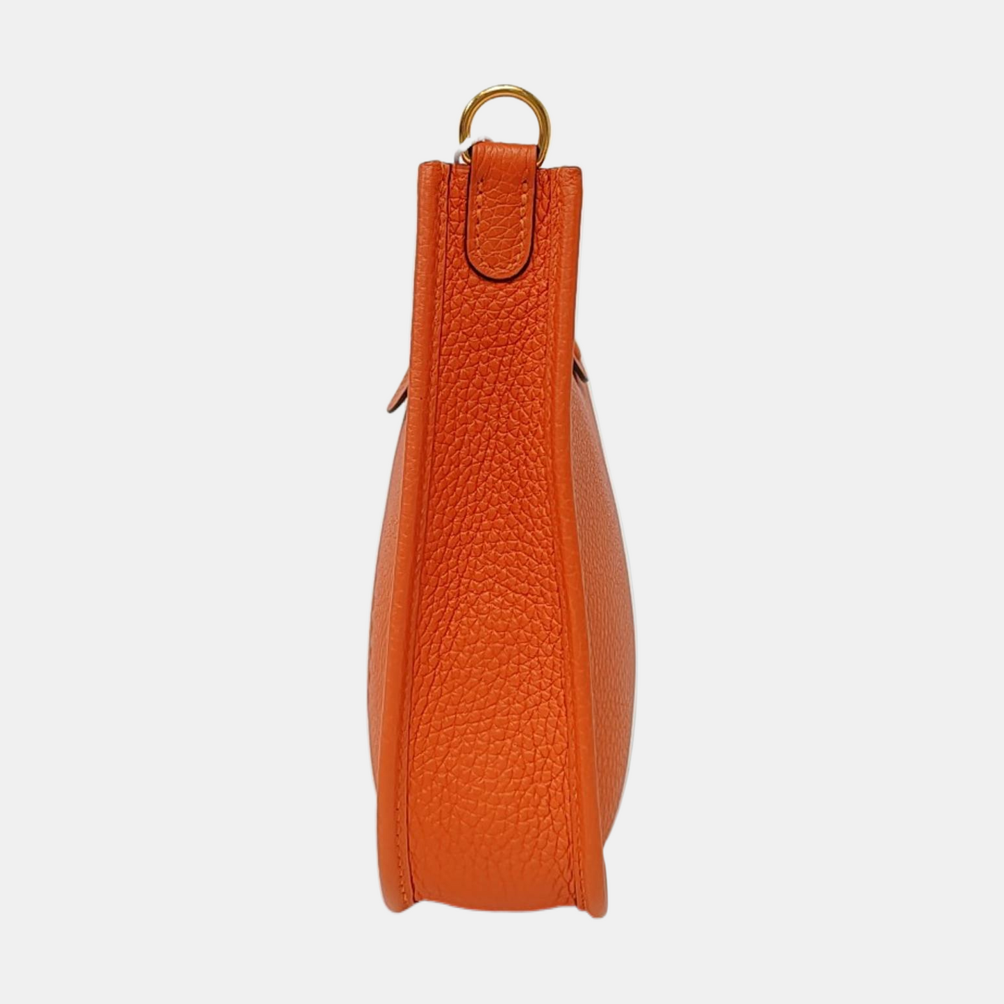 HERMÈS Evelyne TPM Flame Orange Clemence Leather Cutout Single Shoulder Bag Detachable Strap-(SKU)-964084074