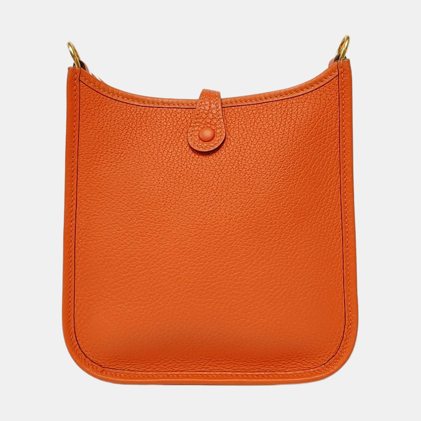 HERMÈS Evelyne TPM Flame Orange Clemence Leather Cutout Single Shoulder Bag Detachable Strap-(SKU)-964084074