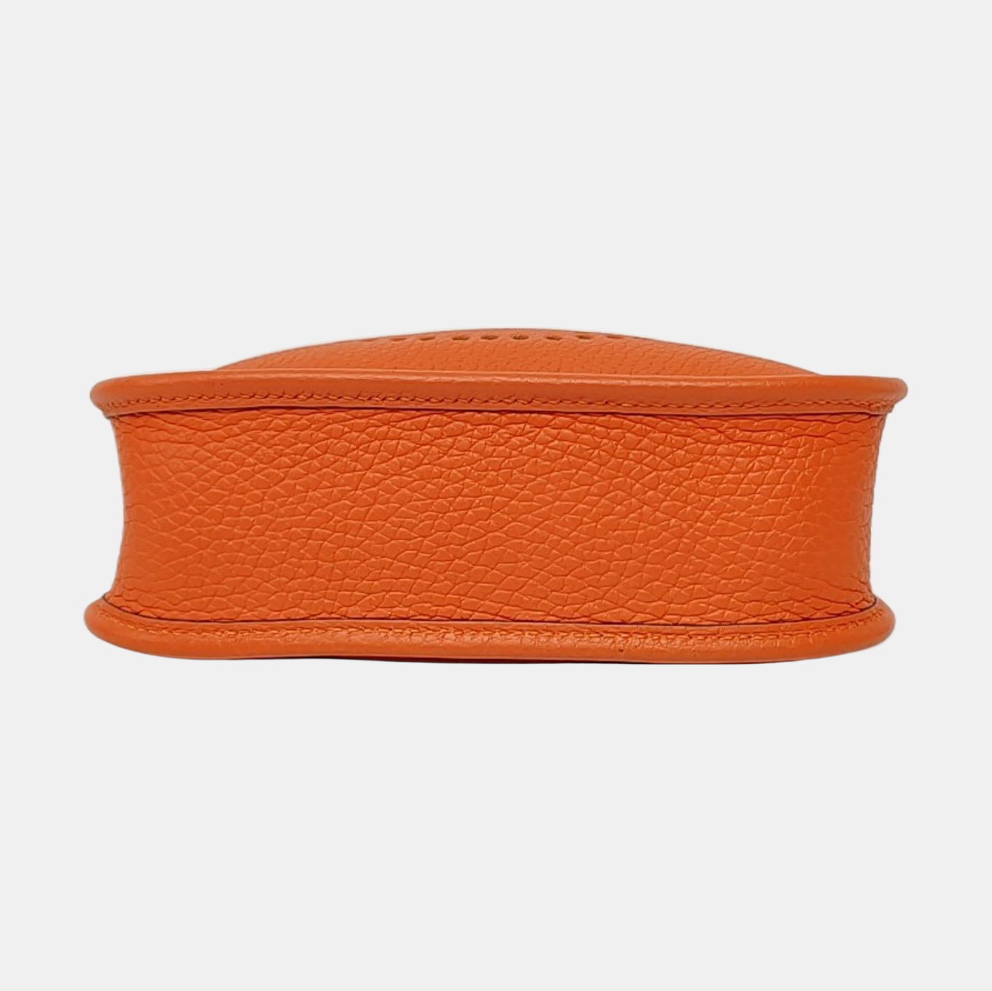 HERMÈS Evelyne TPM Flame Orange Clemence Leather Cutout Single Shoulder Bag Detachable Strap-(SKU)-964084074