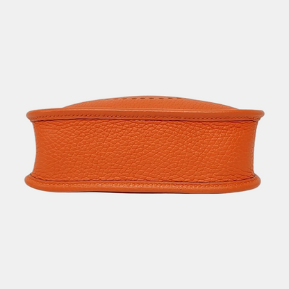 HERMÈS Evelyne TPM Flame Orange Clemence Leather Cutout Single Shoulder Bag Detachable Strap-(SKU)-964084074