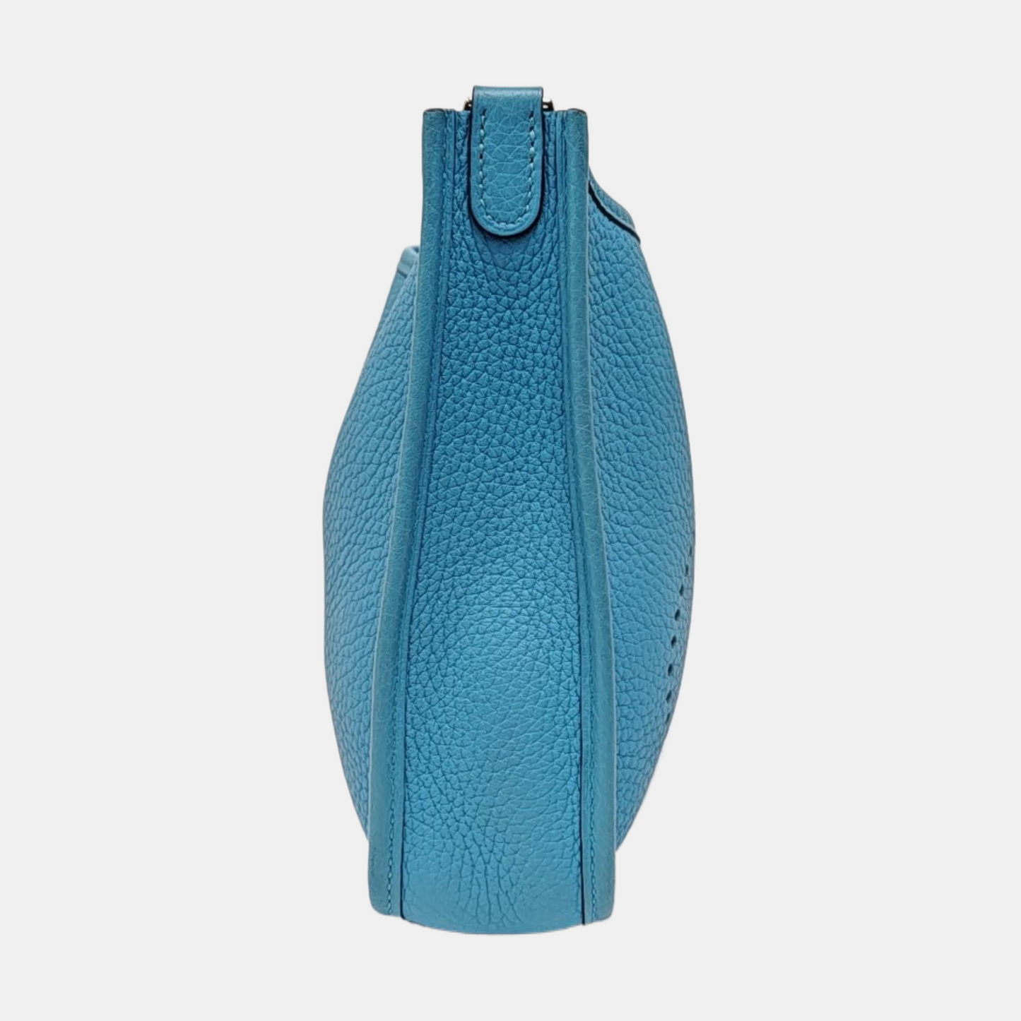 HERMÈS Evelyne TPM Northern Blue Clemence Leather Evelyne Single-Shoulder Bag, Crossbody Bag with Silver Hardware, Z Stamp, Detachable Shoulder Strap, Complete Accessories-(SKU)-964083815