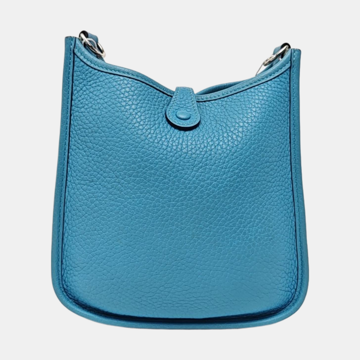 HERMÈS Evelyne TPM Northern Blue Clemence Leather Evelyne Single-Shoulder Bag, Crossbody Bag with Silver Hardware, Z Stamp, Detachable Shoulder Strap, Complete Accessories-(SKU)-964083815