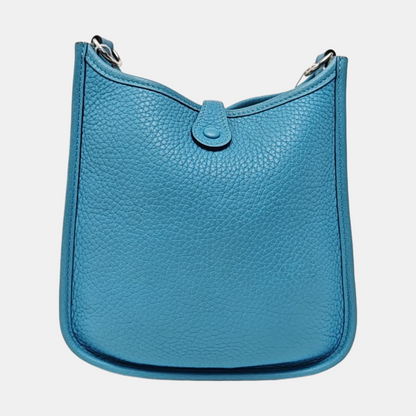 HERMÈS Evelyne TPM Northern Blue Clemence Leather Evelyne Single-Shoulder Bag, Crossbody Bag with Silver Hardware, Z Stamp, Detachable Shoulder Strap, Complete Accessories-(SKU)-964083815
