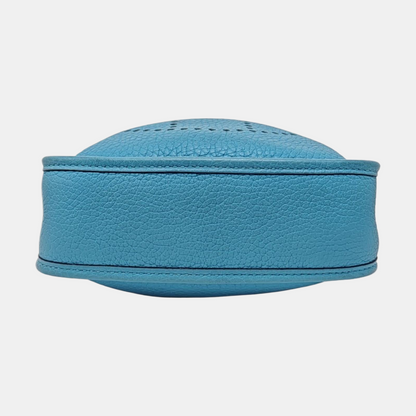 HERMÈS Evelyne TPM Northern Blue Clemence Leather Evelyne Single-Shoulder Bag, Crossbody Bag with Silver Hardware, Z Stamp, Detachable Shoulder Strap, Complete Accessories-(SKU)-964083815