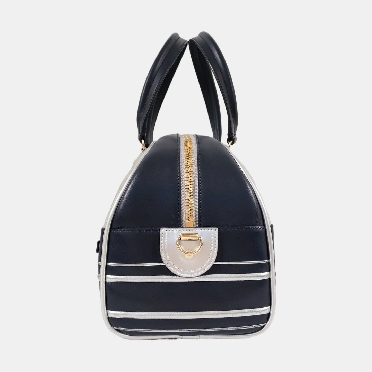 DIOR Vibe Silver Cowhide Single Shoulder Bag with Gold Hardware, Removable Strap-(SKU)-964309600