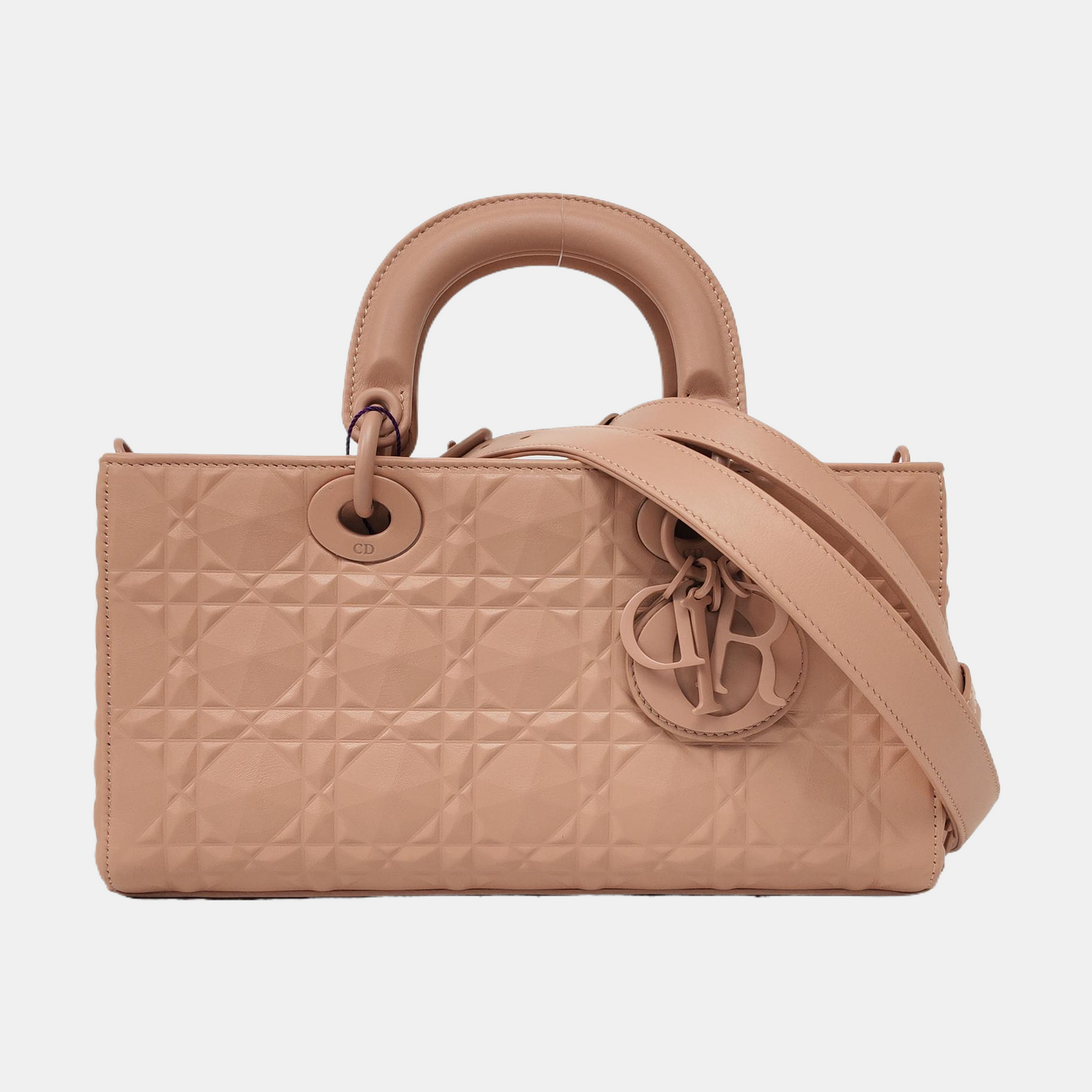 DIOR Lady D-Joy Medium Pink Calfskin Chevron Shoulder Bag, Crossbody Bag with 2 Detachable Straps-(SKU)-964292779