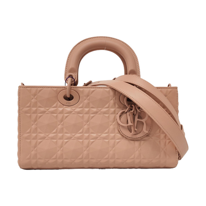 DIOR Lady D-Joy Medium Pink Calfskin Chevron Shoulder Bag, Crossbody Bag with 2 Detachable Straps-(SKU)-964292779