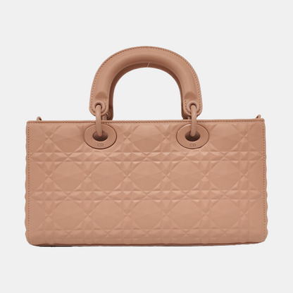 DIOR Lady D-Joy Medium Pink Calfskin Chevron Shoulder Bag, Crossbody Bag with 2 Detachable Straps-(SKU)-964292779