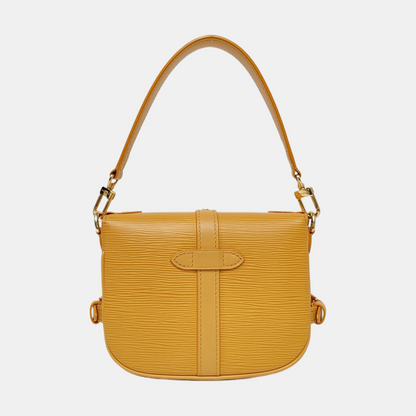 LOUIS VUITTON SAUMUR Small Yellow EPI Leather Water Ripple Gemini Crossbody Bag Shoulder Bag Tote Bag Adjustable Strap Golden Hardware 2 Removable Shoulder Straps-(SKU)-964402844