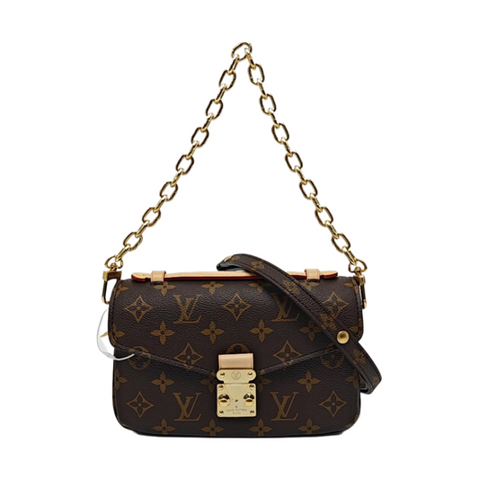 LOUIS VUITTON MÉTIS EAST WEST Brown Coated Canvas Monogram Crossbody Shoulder Bag Tote Bag Single Shoulder Bag with Detachable Straps-(SKU)-964519024