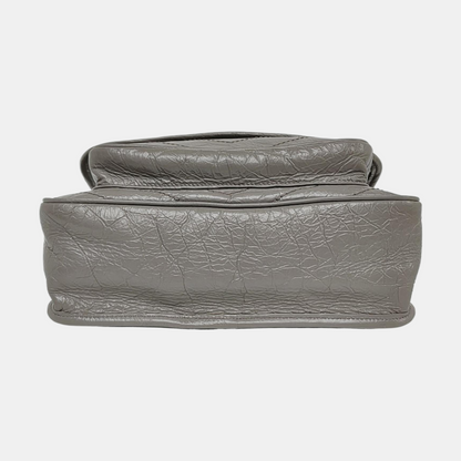 YSL NIKI Medium Grey Leather Quilted V-Grain Single Shoulder Bag Palladium Hardware-(SKU)-964831579