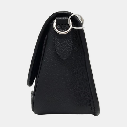 LOUIS VUITTON BUCI Black EPI Calfskin Water Ripple Pattern Single Shoulder Bag Crossbody Handbag Silver Hardware Removable Shoulder Strap Complete Accessories-(SKU)-964733197