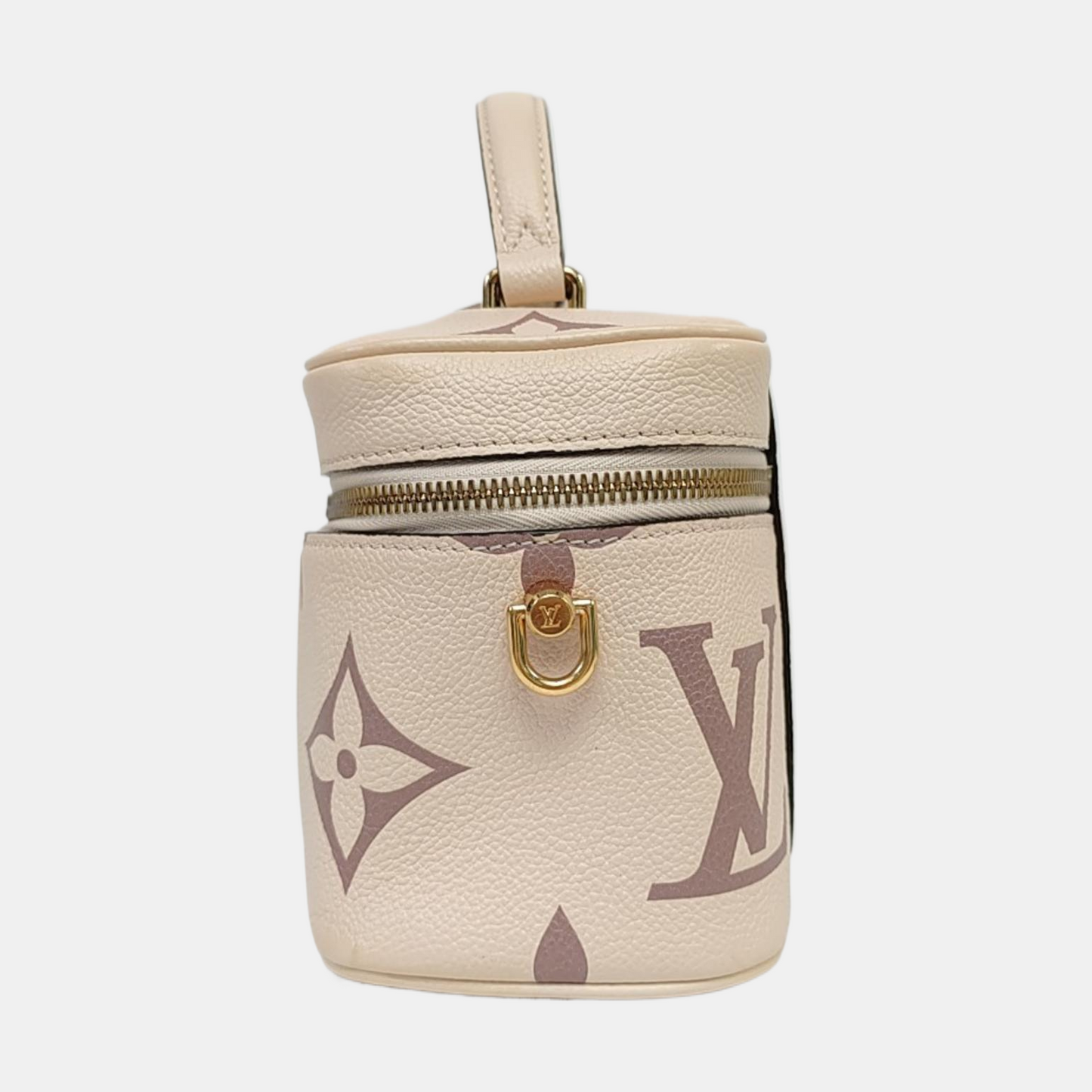 LOUIS VUITTON NICE Small Beige Calfskin Monogram Embossed Shoulder Bag Tote Bag Crossbody Bag Gold Hardware Removable Strap-(SKU)-964789653