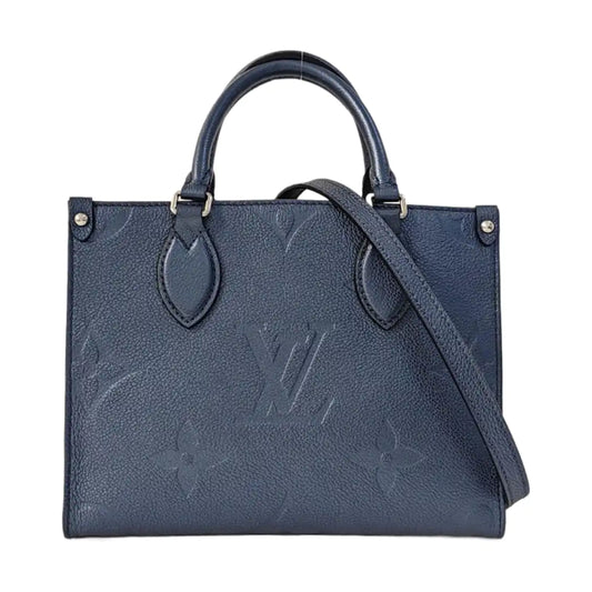 LOUIS VUITTON ONTHEGO Small Blue Calfskin Embossed Jungle Bag Single Shoulder Bag Handbag Detachable Strap-(SKU)-963985378