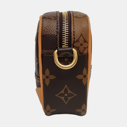 LOUIS VUITTON MARLY DRAGONNE Dark Brown Coated Canvas Monogram Chessboard Crossbody Bag, Gold Hardware, Detachable Shoulder Strap, Accessories Included-(SKU)-964636872
