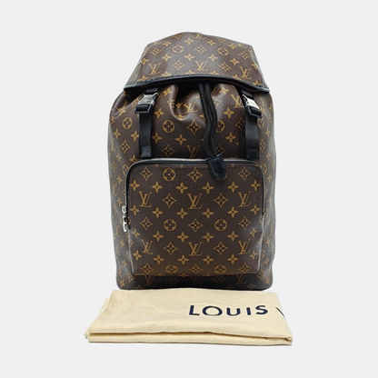LOUIS VUITTON ZACK Medium Brown Coated Canvas Monogram Backpack Tote Bag Silver Hardware-(SKU)-965082946